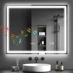 Miroir salle de bain - HOMCOM - LED - bluetooth - 80 x 100 cm - lumière réglable 3 couleurs anti-buée mémoire - argent