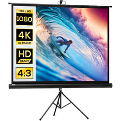 Homcom - cran de projection avec support trépied réglable en hauteur home-cinéma vidéo projecteur format 4:3 84 pouces noir