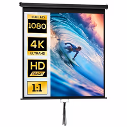 HOMCOM - Écran de projection - Plastique - 162.5x8x162cm - noir