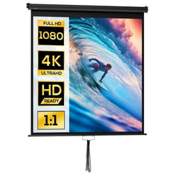 HOMCOM - Écran de projection - Plastique - 162.5x8x162cm - noir