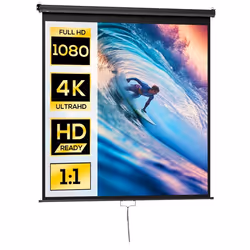 HOMCOM - Écran de projection - Plastique - 189x7x182cm - noir