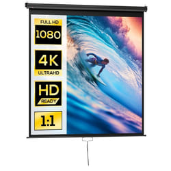 HOMCOM - Écran de projection - Plastique - 189x7x182cm - noir