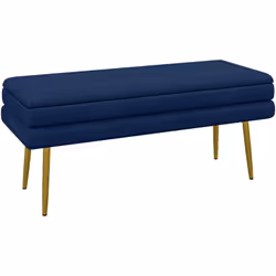 Cette magnifique banquette style classique chic allie à la fois sobriété et raffinement. Son piètement métal doré et assise a ...