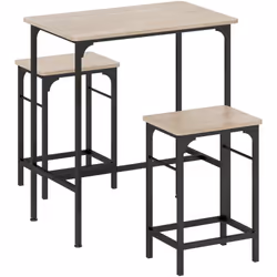 Transformez votre espace avec cet ensemble de table haute avec 2 tabourets HOMCOM, incluant une table et deux tabourets avec  ...
