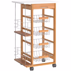 Optimisez votre cuisine avec ce chariot de rangement compact et épuré. Idéal pour petits espaces, il comprend quatre paniers ...