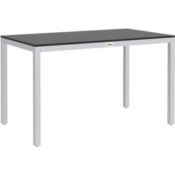Outsunny - Table de jardin rectangulaire 4-6 personnes dim.120 x 70 x 72 cm aluminium plateau à lattes effet bois noir