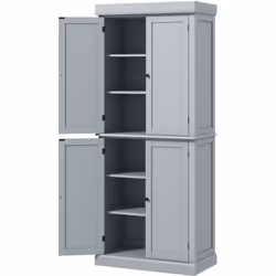 Adorez cuisiner avec le meuble de rangement HOMCOM qui organise rapidement votre espace. Fini les piles de casseroles ; accéd ...