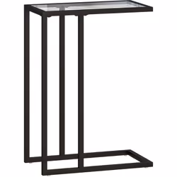 Explorez la table en forme de C de HOMCOM, idéale comme table d'appoint ou bout de canapé. Plateau en verre trempé, cadre en  ...