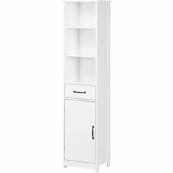 Besoin d'espace supplémentaire dans votre salle de bain ? Cette armoire de salle de bain de rangement kleankin optimise les c ...