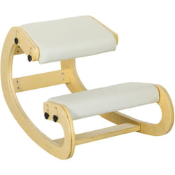 Siège ergonomique - siège assis-genoux - chaise assis genoux grand confort - bois bouleau tissu crème