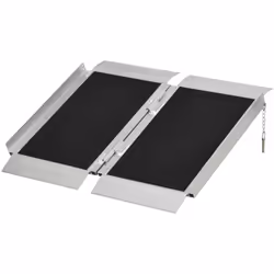 HOMCOM optimise votre mobilité avec sa rampe de chargement portable en alliage d'aluminium anti-corrosion. Surface striée ant ...