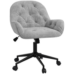 Chaise de bureau - Vinsetto - pivotant à 360° - fonction bascule - réglable en hauteur - charge 120 kg - aspect velours - gris
