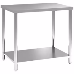 Table de travail - HOMCOM - en acier inoxydable - 2 étagère - pour cuisine garage jardin - 90 x 60 x 86 cm - argenté