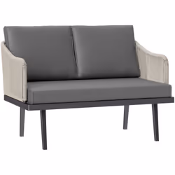 Détendez-vous élégamment en extérieur avec ce canapé de jardin extérieur Outsunny. Structure en acier durable, dossier en rot ...