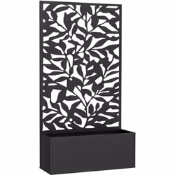 Métamorphosez votre jardin avec le bac à fleur Outsunny et son panneau d'intimité aux motifs de feuilles. Capacité de 58L x 2 ...