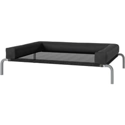 Transat pour animaux - lit pour chien - lit à pieds pour chien avec contour coussin dim. 110 x 75 x 30 cm - noir