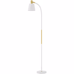Réinventez votre intérieur avec le lampe de salon HOMCOM, mélangeant blanc et doré. Réglable de 127 à 160 cm, elle cible la l ...