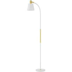 Homcom - Lampadaire design néo-rétro hauteur réglable H.127-160 cm métal plastique blanc doré