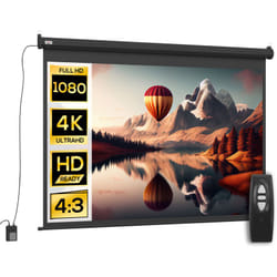 Homcom - Ecran de projection motorisé home-cinéma format 4:3 84 pouces 171L x 130H cm noir