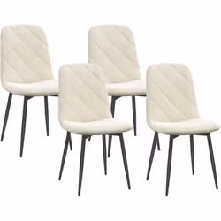 Découvrez les chaises de cuisine, HOMCOM, alliant le velours luxueux et un design élégant. Structure robuste en acier, assise ...