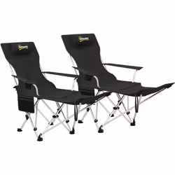 Explorez le confort avec la chaise de camping Outsunny : repose-pieds amovible, appui-tête confortable, tissu Oxford 600D, po ...