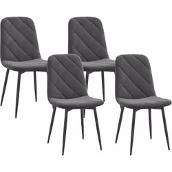 Découvrez les chaises de cuisine, HOMCOM, alliant le velours luxueux et un design élégant. Structure robuste en acier, assise ...