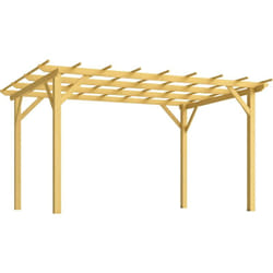 Outsunny - Pergola bois autoportante 12 m² dim. 3 x 4 m - toit chevrons lattes espacées - sapin pré-huilé