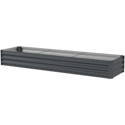 Outsunny - Carré potager rectangulaire dim. 240 x 60 x 30 cm tôle d'acier ondulé anthracite