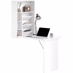 Inspirée par les nouvelles tendances du home staging, ce bureau bibliothèque 2 en 1 (bureau pliable rabattable) sera idéal po ...