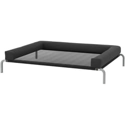Transat pour animaux - lit pour chien - lit à pieds pour chien avec contour coussin dim. 130 x 90 x 30 cm - noir