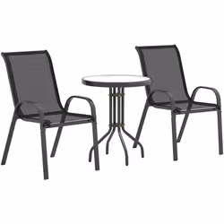 Ravivez votre extérieur avec la table de jardin extérieure avec chaises Outsunny, idéale pour petits espaces. Inclut deux fau ...