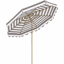 Profitez du soleil avec le parasol inclinable Outsunny 2,68 m, élégant avec des franges et polyester 180GSM, protection UV 50 ...