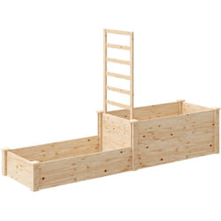 Outsunny - Grande jardinière double avec treillis haut dim. 222 x 63 x 132 cm bois sapin naturel
