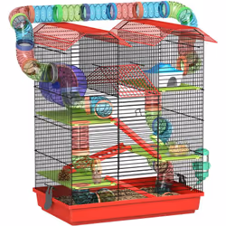 Cette superbe cage pour hamsters, souris ou autres petits rongeurs offrira un habitat et espace de jeu idéal pour votre ou vo ...