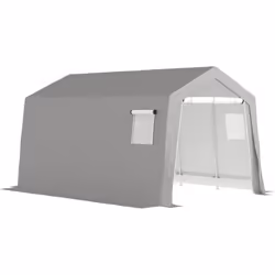Optez pour l'abri de jardin Outsunny, parfait pour stocker vélos, motos et équipements de jardin. Sa bâche PE imperméable et ...