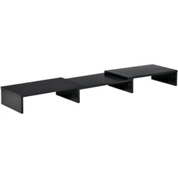 Vinsetto - Support moniteur réhausseur d'écran extensible réglable orientable effet bois noir