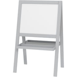 Aiyaplay - Tableau enfant double face tableau blanc et noir - 2 étagères intégrées - mdf gris