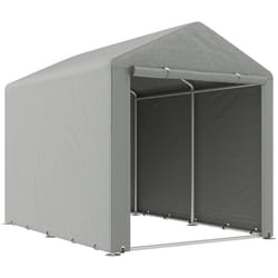 Abri De Jardin - Outsunny - Porte Enroulable Fermeture Éclair - Pour Vélo, Moto, Bois, Outils - 160 X 218 X 172 Cm - Gris Clair