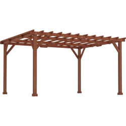 Outsunny - Pergola bois dim. 3,3 x 3,8 m sapin pré-huilé teinte ocre foncé