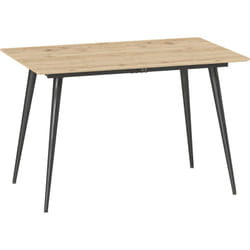 Homcom - Table à manger extensible 120-160 cm 6-8 personnes piètement effilé acier noir plateau effet bois