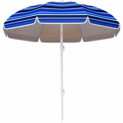 Profitez du soleil protégé avec le parasol de plage Outsunny en polyester enduit argenté, UPF50+ et résistant aux éclaboussur ...