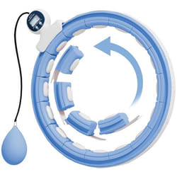 Hula Hoop Cerceau - SPORTNOW - avec Picots de Massage ajustable de 76 à 113 cm de tour de taille 16 segments amovibles - bleu clair