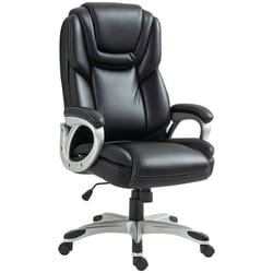 Chaise de bureau - HOMCOM - avec fonction bascule dossier haut roulettes pivotantes 360° hauteur réglable - noir