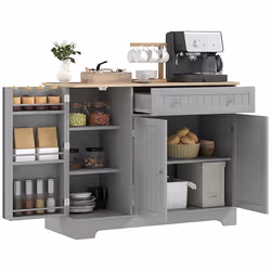 Buffet cuisine - HOMCOM - 2 placards tiroir étagères de porte et étagère réglable - MDF - 105x40x83cm - gris