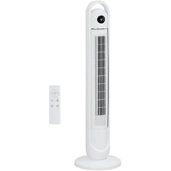 Homcom - Ventilateur colonne tour oscillant 55W - 3 vitesses, 3 modes, timer, écran lcd - télécommande blanc
