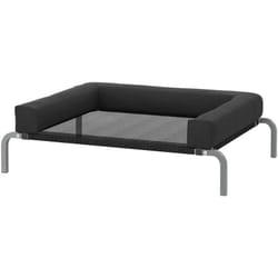 Transat pour animaux - lit pour chien - lit à pieds pour chien avec contour coussin dim. 90 x 65 x 30 cm - noir