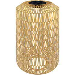 Lampadaire solaire led en résine tressée filaire style boho dia. 30 x 55H cm beige