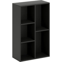 Homcom - tagère cube - bibliothèque - rangement 5 compartiments - dim. 50 x 24 x 80 cm - noir