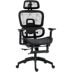 Fauteuil de bureau ergonomique grand confort entièrement réglable tissu maille noir