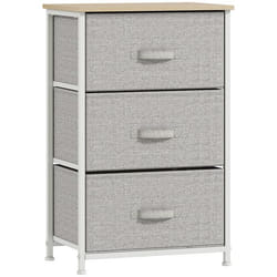 Commode - HOMCOM - 3 tiroirs en tissu - cadre en acier et MDF - 45 x 30 x 71 cm - gris foncé